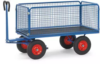 Fetra Handpritschenwagen 1000kg 1200x800mm Vollgummi mit Zug&ouml;se (6434VZ)