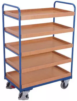 VARIOfit Etagenwagen 5 Ladefl&auml;chen 250kg Stahl pulverbeschichtet (sw-600.214)