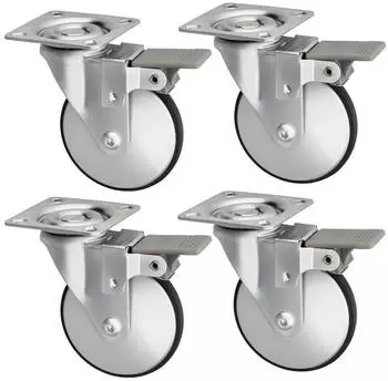 Sotech LINDAU M&ouml;belrolle mit Bremse, 4er-Set, &Oslash;75mm, 35kg (132351)