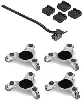 VEVOR M&ouml;belroller 4er-Set 200kg Tragkraft 3 Lenkrollen Stahl (XY-11)