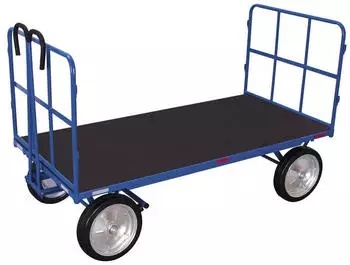 VARIOfit Handpritschenwagen 2 Rohrgitterw&auml;nde Vollgummibereifung 1540x800mm 1000kg (zu-42161)