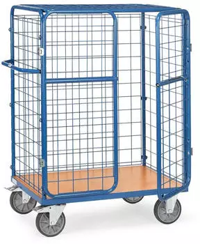 Fetra Paketwagen mit Dach, DG-W&auml;nde, DF-T&uuml;ren, 1000x600mm, 600kg (8481-3D)