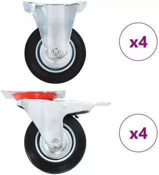 vidaXL Schwerlastrolle 100mm, 8 St&uuml;ck (278041)