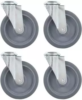 vidaXL Lenkrollen mit Bolzenloch 125mm, 4-St. (143428)