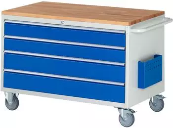 Rau Montagewagen XXL3.6 1145x650x795mm 4 Schubladen, lichtgrau/enzianblau (5XXL36AB11)
