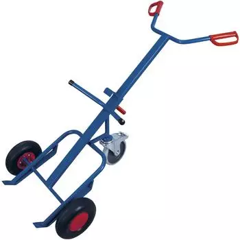 VARIOfit Fasskarre mit St&uuml;tzrad 250kg, Luftr&auml;der 260x85mm (fk-1105)