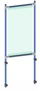 Fetra Anbausatz Infektionsschutzrahmen, pulverbeschichtet blau RAL 5007 (5934)