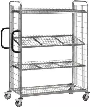 Fetra Kommissionierwagen Drahtschwei&szlig;gitter 4 B&ouml;den 1250x610mm H1825mm (28332)