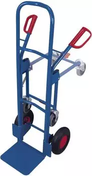 VARIOfit Stahlrohrkarre mit St&uuml;tzrad, Luftbereifung, enzianblau (RAL5010) (sk-710.055)