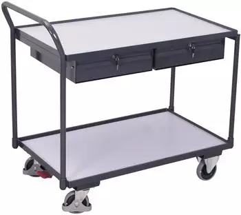 VARIOfit VARIOfit ESD-Tischwagen 2 Ladefl&auml;chen, 2 Schubladen, 250kg (sw-600.959)
