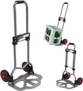 Baumarktplus Sackkarre klappbar, h&ouml;henverstellbar, Aluminium, 60kg (46996)