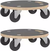 vidaXL Transportroller 2 Stk. Rund &Oslash;38x11,5 cm 250 kg