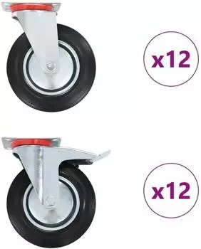 vidaXL Schwerlast-Lenkrollen 200mm, 24 Stk.