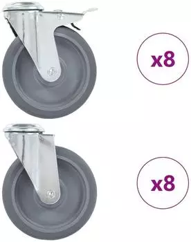 vidaXL Lenkrollen mit R&uuml;ckenloch 125mm, 16 Stk. (277898)