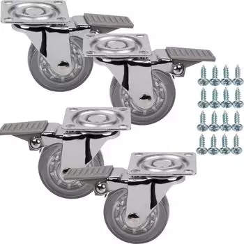 Sotech M&ouml;belrollen ULM &Oslash;50mm transparent mit Bremse, 4 St&uuml;ck, bis 160kg (ULM)