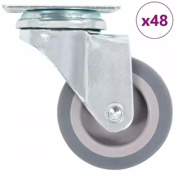 vidaXL Lenkrollen 50mm, 48er-Set (grau)