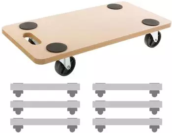 Arebos Rollbrett M&ouml;belroller 200kg, 6er-Set (AR-HE-RB200-6)