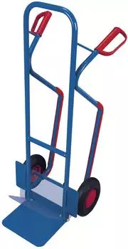 VARIOfit Stahlrohrkarre abklappbare Schaufel, Treppenkufen, Luftbereifung, 200kg (sk-710.217)