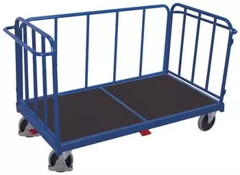Cordes VARIOfit Dreiwandwagen mit senkrechten Streben, Gummibereifung, 500kg, enzianblau RAL 5016 (sw-1317)