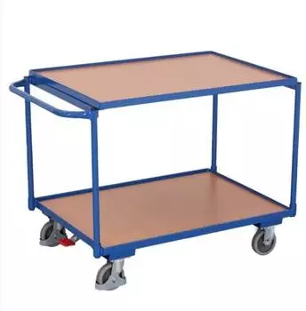 VARIOfit Tischwagen mit Schiebegriff, 2 Ladefl&auml;chen, 985x690mm (sw-701.501)
