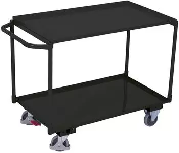 VARIOfit Tischwagen mit Gitterrost, 2 Ladefl&auml;chen, 995x595mm, anthrazitgrau (sw-600.506/AG)