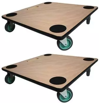 Proregal Hercules Transportroller 50x50cm, 150kg, 4 Gummirollen, Sperrholzplatte, 2er-Set (PR_RTS2-05)