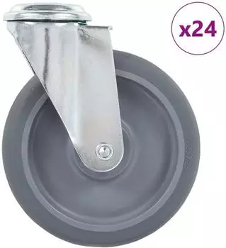 vidaXL Lenkrollen mit Bolzenloch 125mm, 24 Stk. (277874)