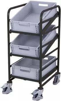Cordes VarioFit Eurokastenwagen 3 Etagen, 410x610mm, anthrazit RAL 7016 (sw-610.102/AG)