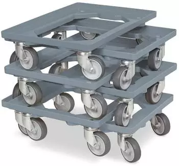 BRB Transportroller für Kisten 600x400mm, 250kg, grau (6er-Set)
