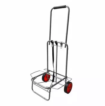 Relaxdays Transportkarre, klappbar, gepolsterter Griff, Gummir&auml;der, bis 35kg, grau