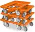 BRB Logistikroller für Behälter 600x400mm, 250kg, orange, 6er-Set (21605)