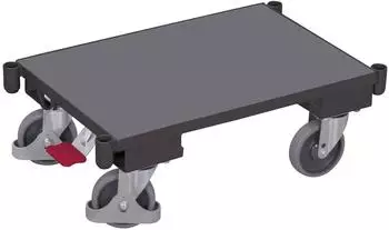VARIOfit Euro-System-Roller mit Boden und Eckh&uuml;lsen, anthrazitgrau RAL 7016 (sw-410.062/AG)