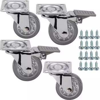 Sotech ULM M&ouml;belrollen &Oslash;50mm transparent, 2x mit/ohne Bremse, 160kg (4er-Set)