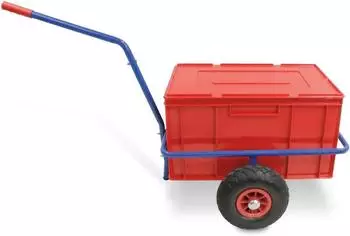 BRB Transportwagen mit herausnehmbarem Kunststoffkasten 600x400x320mm, rot (21424)