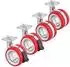 Sotech Möbelrolle Düsseldorf Ø75mm, Höhe 98,5mm, chrom/rot, 4er-Set