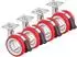 Sotech Möbelrolle Düsseldorf Ø75mm, Höhe 98,5mm, chrom/rot, mit Bremse