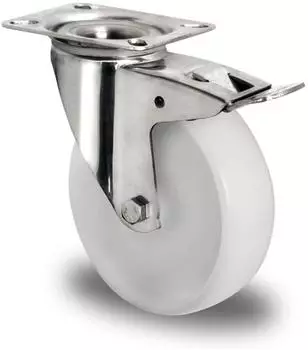 Contorion Lenkrolle mit Totalfeststeller ø160mm Serie N0N0 Gleitlager Edelstahl (TIP5OS0160N0N0L0N)