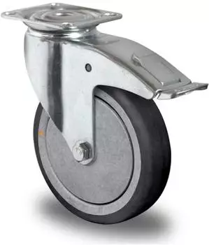 Contorion Lenkrolle mit Totalfeststeller ø125mm, Serie P2T2, el. leitfähig, Gleitlager (TAPE5C0125P2T2P0NE)