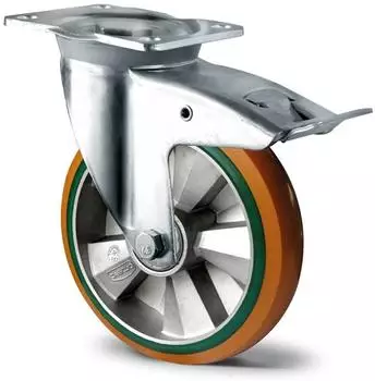 Contorion Lenkrolle mit Totalfeststeller &oslash;160mm, PU-Reifen, Doppelkugellager (BAY5)
