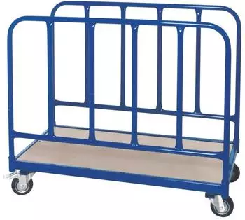 BRB Rungenwagen 2 Stahlrohr-Seitenteile, 4 Lenkrollen, 1000x500mm, blau (25283)