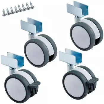 Sotech Hamm M&ouml;belrollen-Set &Oslash;63mm, 74,5mm H&ouml;he, wei&szlig;/grau, 4er-Set (135345)