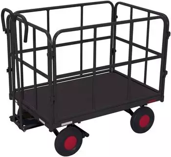VARIOfit Handpritschenwagen mit 4 Rohrgitterw&auml;nden, 700kg, RAL 7016 (zu-45102/AG)