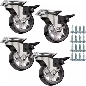 Sotech Lenkrollen RAPID &Oslash;50mm mit Bremse, schwarz, 4er-Set (35kg/St.)