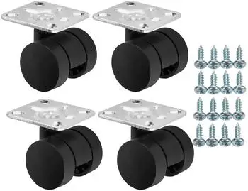 Sotech M&ouml;belrolle AACHEN &Oslash;35mm Hartboden, Anschraubplatte 47x47mm, 4er-Set
