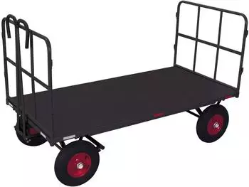 VARIOfit Handpritschenwagen mit 2 Rohrgitterw&auml;nden 1540x800mm, 1000kg, RAL 7016 (zu-42162/AG)