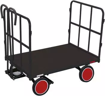 VARIOfit Handpritschenwagen mit 2 Rohrgitterw&auml;nden, 700kg, RAL 7016 (zu-42119/AG)
