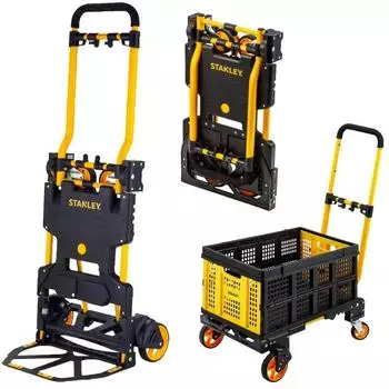 Stanley 2-in-1 Sackkarre & Kiste, faltbar, 137kg, 50L, schwarz/gelb