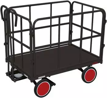VARIOfit Handpritschenwagen mit 4 Rohrgitterw&auml;nden, 700kg, RAL 7016 (zu-45121/AG)
