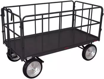 VARIOfit Handpritschenwagen mit 4 Rohrgitterw&auml;nden, 1250kg, RAL 7016 (zu-45201/AG)