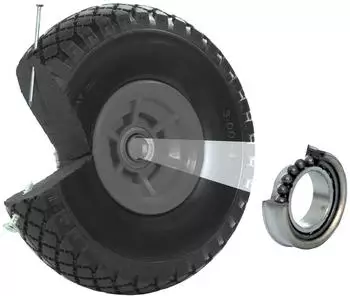 Baumarktplus Sackkarrenrad Vollgummi 260x85mm 3.00-4, &Oslash; 20mm, Nabe 60mm versetzt, grau (24353)
